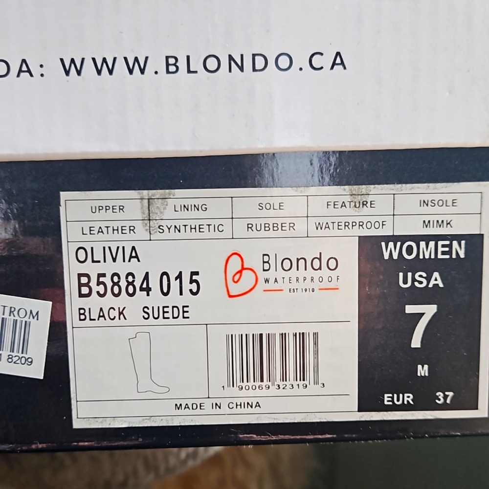 Blondo Olivia Black Suede Over the knee boots size 7